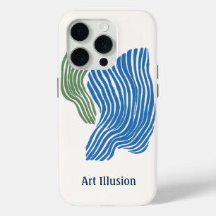 Minimalistische Kunst aus Linien in Grün und Blau Case-Mate iPhone Hülle