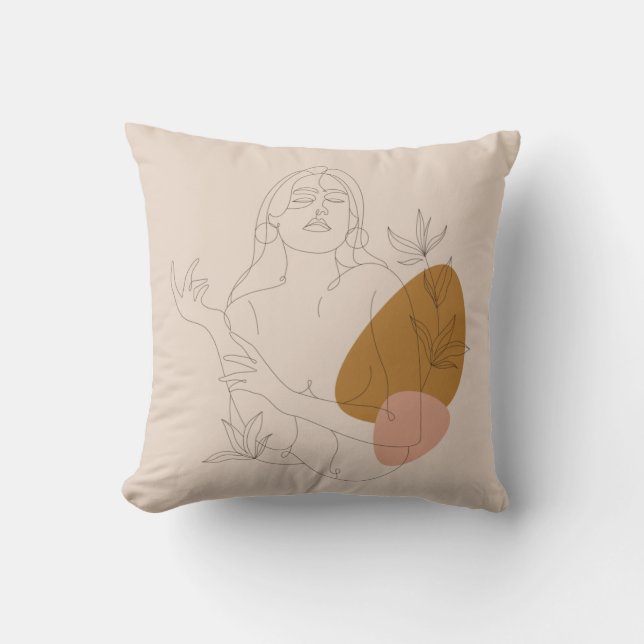 Minimalistische Kunst. Boho. Kissen (Vorderseite)