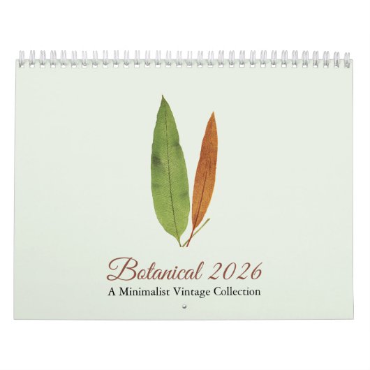 Minimalistische Kunst Botanischer Kalender 2026 (Titelbild)