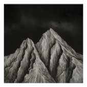 Minimalistische Kunst der Berglinie Poster (Vorderseite)