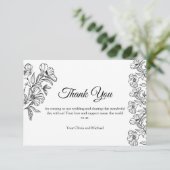 Minimalistische Kunst der weißen Botanischen Linie Dankeskarte (Stehend Vorderseite)