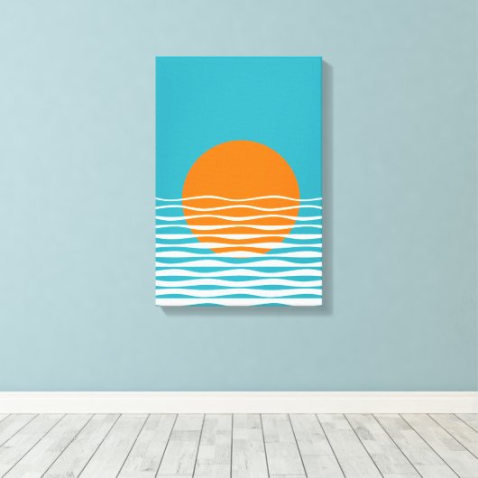 Minimalistische Kunst im Sonnenuntergang Leinwanddruck (Insitu (Holzboden))