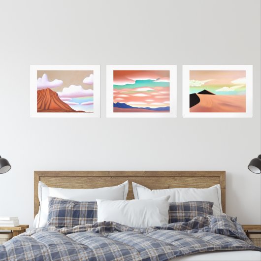 Minimalistische Kunst im Südwesten der Wüste Bilderwand Sets (Schlafzimmer)