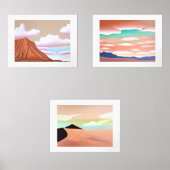 Minimalistische Kunst im Südwesten der Wüste Bilderwand Sets (Vorderseite)