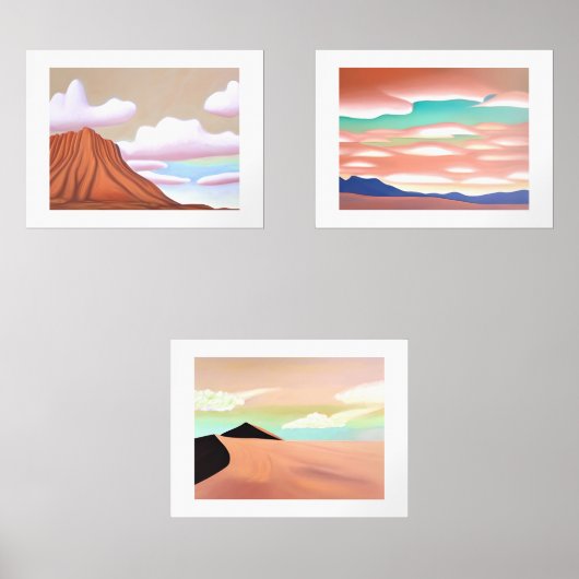 Minimalistische Kunst im Südwesten der Wüste Bilderwand Sets (Vorderseite)
