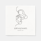 Minimalistische Kunstgalerie bei Hochzeit Serviette (Vorderseite)