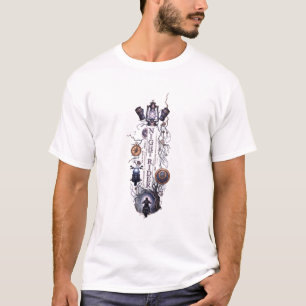 Minimalistische künstlerische "Miniatur-Ensemble"- T-Shirt