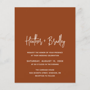 Minimalistische Kupfer Moderne Hochzeitseinladung 