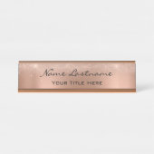 Minimalistische Kupfer Rose Gold Custom Elegant Fu Schreibtischnamensplakette (Vorderseite )