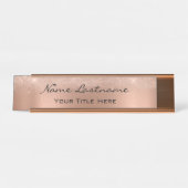 Minimalistische Kupfer Rose Gold Custom Elegant Fu Schreibtischnamensplakette (Vorderseite )