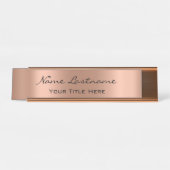 Minimalistische Kupfer-Rose Gold Custom Elegant Mo Schreibtischnamensplakette (Vorderseite )