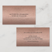 Minimalistische Kupfer-Rose Gold Look Beruflich Visitenkarte (Vorne/Hinten)