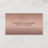 Minimalistische Kupfer-Rose Gold Look Beruflich Visitenkarte (Vorderseite)