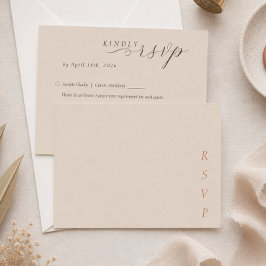 Minimalistische Kupfer-Wüsten-Schokoladen-Schrift RSVP Karte