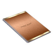 Minimalistische Kupferbraun-Textur Gold Akzente Notizblock (Rechte Seite)