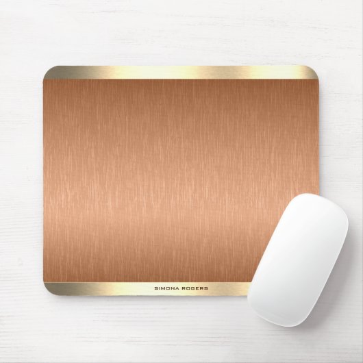 Minimalistische Kupferbraun- und goldene metallisc Mousepad (Mit Mouse)