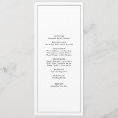 Minimalistische Kurze Reihenfolge des Hochzeitspro Programm (Rückseite)