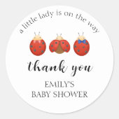 Minimalistische Ladybug Familie Danke Kinderdusche Runder Aufkleber (Vorderseite)