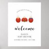 Minimalistische Ladybug Kinderdusche Begrüßung Poster (Vorne)