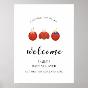 Minimalistische Ladybug Kinderdusche Begrüßung Poster