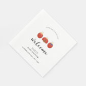 Minimalistische Ladybug Kinderdusche Begrüßung Serviette (Ecke)