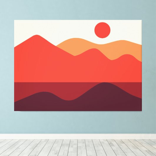 Minimalistische Landschaft 190821(03) Canvas Print Leinwanddruck (Insitu (Holzboden))