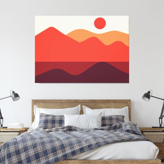 Minimalistische Landschaft 190821(03) Canvas Print Leinwanddruck (Insitu (Schlafzimmer))