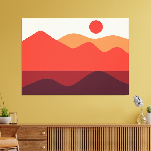 Minimalistische Landschaft 190821(03) Canvas Print Leinwanddruck (Insitu (Wohnzimmer))