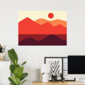 Minimalistische Landschaft 190821(03) Poster (Heimbüro)