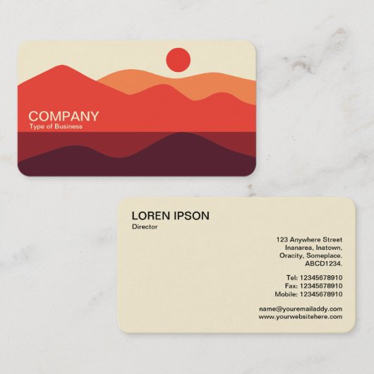 Minimalistische Landschaft 191021(03a) Visitenkart Visitenkarte (Vorne/Hinten)