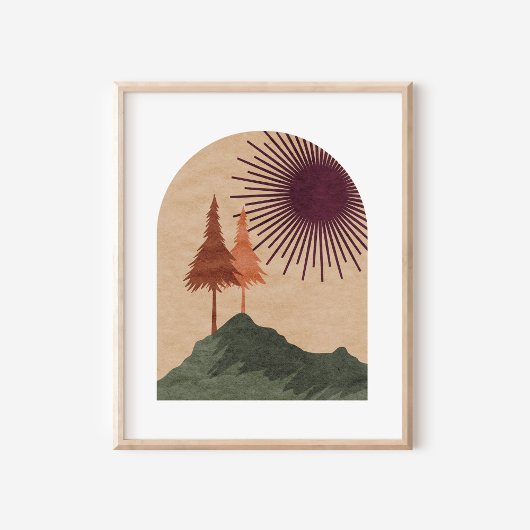 Minimalistische Landschaft Boho Poster