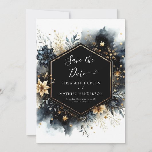 Minimalistische Landschaft Celestial Hochzeit Save The Date (Vorderseite)