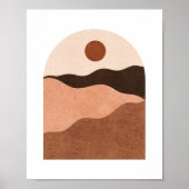 Minimalistische Landschaft der Wüste Boho Poster (Vorne)