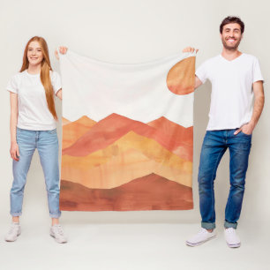 Minimalistische Landschaft des Abstrakten Boho Fleecedecke