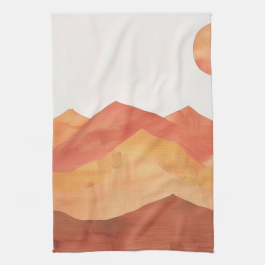 Minimalistische Landschaft des Abstrakten Boho Geschirrtuch (Vertikal)