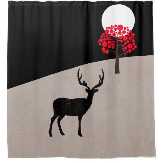 Minimalistische Landschaft Duschvorhang (Vorderseite)