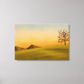 Minimalistische Landschaft mit kahl stehendem Baum Leinwanddruck (Vorderseite)