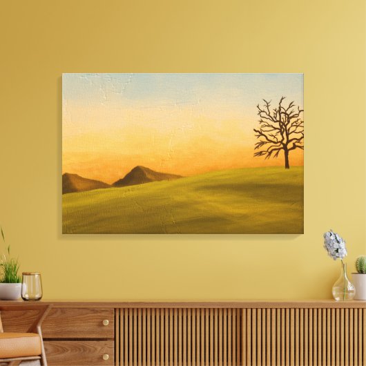 Minimalistische Landschaft mit kahl stehendem Baum Leinwanddruck (Insitu (Wohnzimmer))