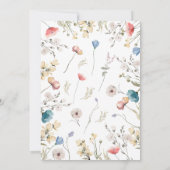 Minimalistische Langarm-Wildblume-Babydusche Einladung (Rückseite)