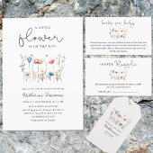 Minimalistische Langarm-Wildblume-Babydusche Einladung