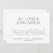 Minimalistische Las Vegas Skyline Hochzeit Speiche Einladung (Vorne/Hinten)