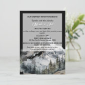 Minimalistische Lässige Bergkulisse Einladung (Stehend Vorderseite)