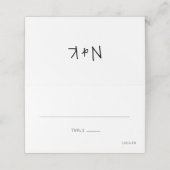 Minimalistische Lässige Handschrift Wahlessen Hoch Platzkarte (Außenseite Aufgefaltet)