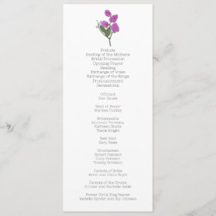 Minimalistische Lathyrus-Hochzeit Programm