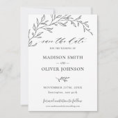 Minimalistische Laurel Branch Leafy Save the Date Einladung (Vorderseite)