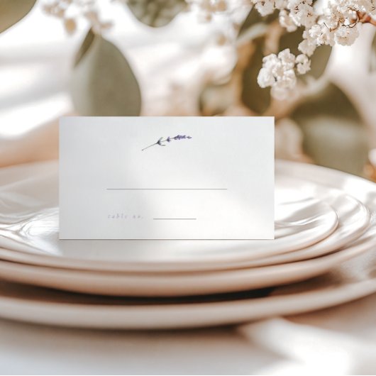 Minimalistische Lavder Stem Wedding Escort Cards Platzkarte