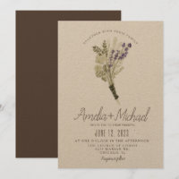 Minimalistische Lavendel-Aquarell-Öko-Hochzeit