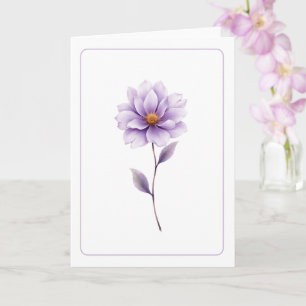 Minimalistische Lavendel-Blumen-Falt-Grußkarte Karte