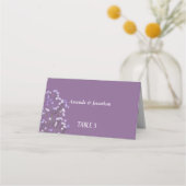 Minimalistische Lavendel Floral Wedding Platzkarte (Rückseite)