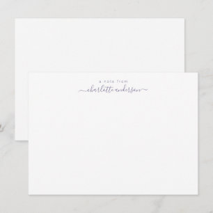 Minimalistische Lavendel-Schriftzug-Personalisieru Dankeskarte